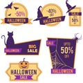 Halloween sale stickers and labels Royalty Free Stock Photo