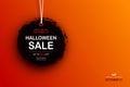 Halloween sale tag banner background template. Halloween illustration for poster, flyer, sale, and all design Royalty Free Stock Photo