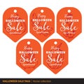 Halloween Sale Tags Set. Vector collection of special discount tag label for Halloween Royalty Free Stock Photo