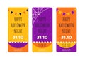 Halloween sale templates. Vector illustration of concert or holiday tickets for Halloween.