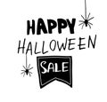 Halloween Sale vector banner with lettering