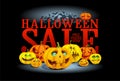Halloween sale web banner vector template Royalty Free Stock Photo