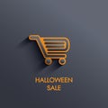 Halloween sales shopping cart symbol. Eps10 vector