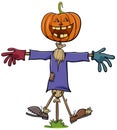 Halloween scarecrow character cartoon illustration Royalty Free Stock Photo