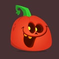 Cartoon  funny  halloween pumpkin head isolated on white background. Vector illustration Royalty Free Stock Photo