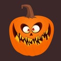 Cartoon  funny  halloween pumpkin head isolated on white background. Vector illustration Royalty Free Stock Photo