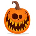 Cartoon  funny  halloween pumpkin head isolated on white background. Vector illustration Royalty Free Stock Photo