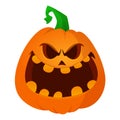 Cartoon  funny  halloween pumpkin head isolated on white background. Vector illustration Royalty Free Stock Photo