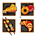 Halloween scary fast food icons Royalty Free Stock Photo