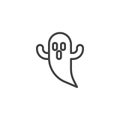 Halloween scary ghost line icon