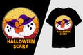 Halloween Scary with Ghost Retro Vintage T Shirt Design Royalty Free Stock Photo