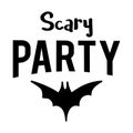 Halloween scary party Badge/Label with bat