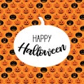 Halloween scary pumpkin pattern. Poster, card, banner or background for Trick or Treat Halloween Party Royalty Free Stock Photo