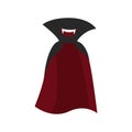 Halloween scary red cloak with vampire smile and sharp teeth Royalty Free Stock Photo