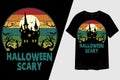 Halloween Scary Retro Vintage T Shirt Design Royalty Free Stock Photo