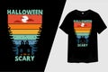 Halloween Scary Retro Vintage T Shirt Design Royalty Free Stock Photo