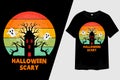 Halloween Scary Retro Vintage T Shirt Design Royalty Free Stock Photo