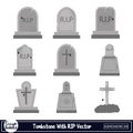 Halloween scary tombstone vector design on a white background. Gravestone vector with ash color and Christian sign. Halloween Royalty Free Stock Photo