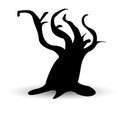 Halloween scary tree. Vector illustration. Ghost face