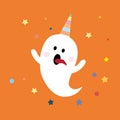 Halloween scary white ghost with