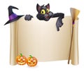 Halloween scroll with cat Royalty Free Stock Photo