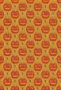 Vintage Seamless Halloween Pumpkin Themed Pattern