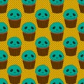 Halloween seamless pattern with cake Royalty Free Stock Photo