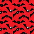 Halloween seamless pattern with cute bats