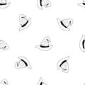 Halloween. Seamless pattern in elements of doodle and cartoon style. Royalty Free Stock Photo