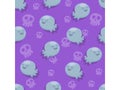 Halloween seamless pattern ghosts. Cartoon characters halloween illustration. Vector pattern for paper background vector