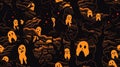 halloween seamless pattern with ghosts in the forest Royalty Free Stock Photo