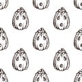Halloween seamless pattern with hand drawn jack-o-lanterns Royalty Free Stock Photo