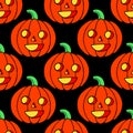 Halloween seamless pattern with pumpkin. Scary background design
