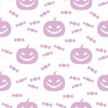 Halloween 2019 seamless pattern. Pumpkin, sweets Royalty Free Stock Photo