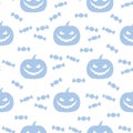 Halloween 2019 seamless pattern. Pumpkin, sweets Royalty Free Stock Photo