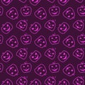 Halloween seamless pattern with pumpkins.