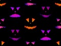 Halloween seamless pattern with scary face. Carved scary pumpkin face with glowing eyes. Jack OÃ¢â¬â¢Lantern. Design for greeting Royalty Free Stock Photo