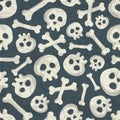 Halloween seamless pattern with spooky skulls Royalty Free Stock Photo