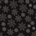 Halloween seamless pattern white spiderwebs on a black background Royalty Free Stock Photo