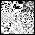 Halloween seamless patterns set Royalty Free Stock Photo