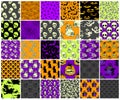 Halloween seamless patterns set Royalty Free Stock Photo