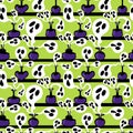 Halloween seamless witch poison bottle pattern for wrapping paper and fabrics and linens and kids clothes print