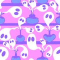 Halloween seamless witch poison bottle pattern for wrapping paper and fabrics and linens and kids clothes print