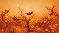 Halloween season festival haunted house ghost background. Digital painting. Royalty Free Stock Photo