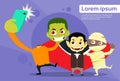 Halloween Selfie Photo Smart Phone Cartoon Vampire