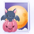 Halloween series cute bat illustration