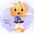 Halloween series cute gnome illustration