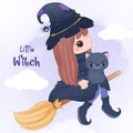 Halloween series little girl illustration