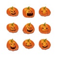 Halloween set with pumpkins Royalty Free Stock Photo