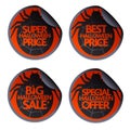 Halloween set sale stickers with spider Royalty Free Stock Photo